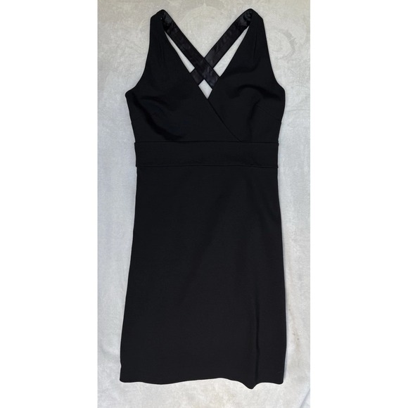 Ann Taylor Dress Womens Size 8 Black V-Neck Sheath LBD Elegant Event Formal - Picture 1 of 9
